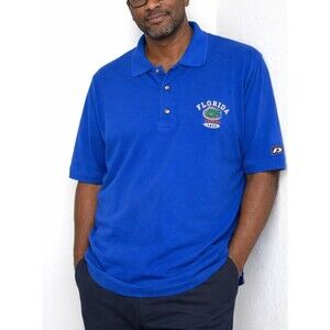 VINTAGE 90s Florida Gators STARTER Polo Shirt XL Blue Embroidered Logo NCAA 1853